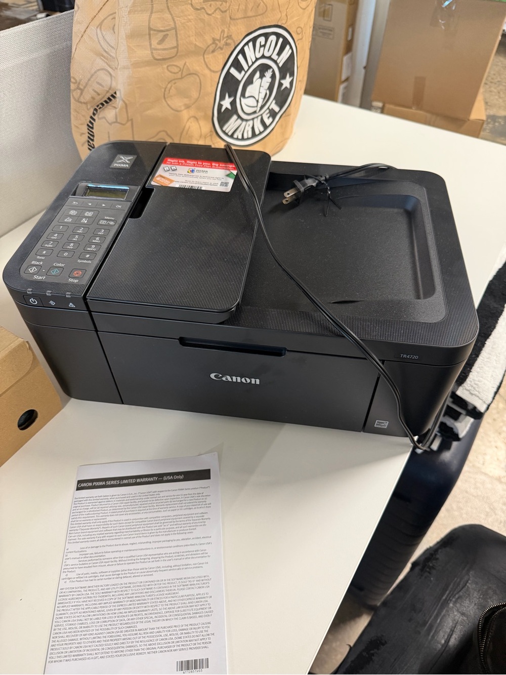 Canon PIXMA TR4720 wireless all in one inkjet printer